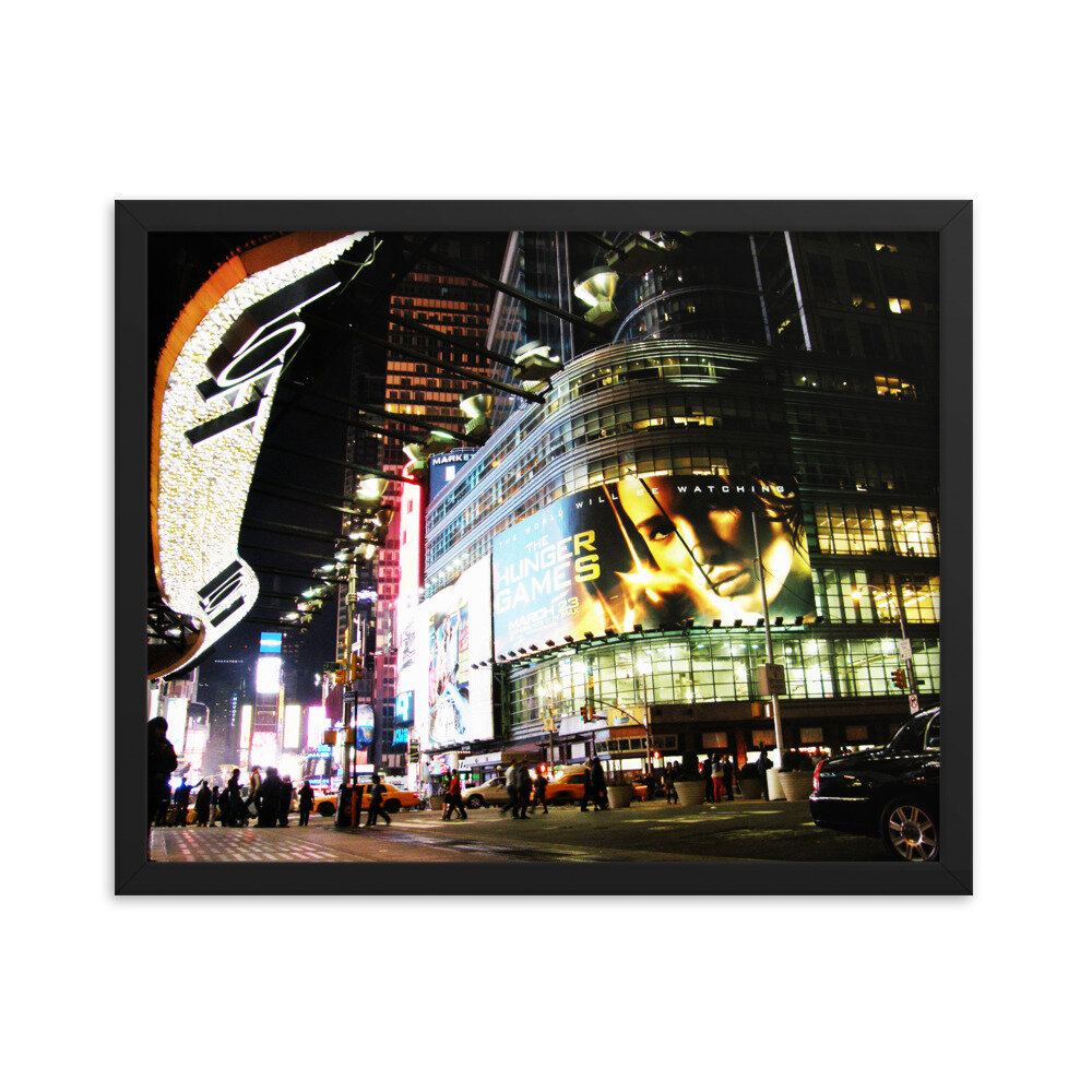 This font is a mixture of the dalafloda and the bodoni font family. Times Square Framed Photo Brianandrewbyrd