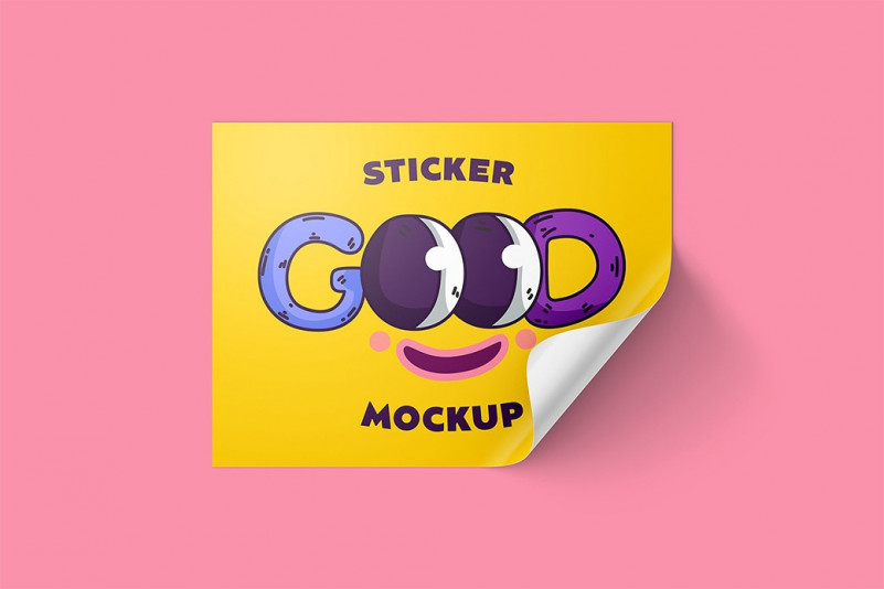 46+ Download Rectangular Sticker Mockup&nbsp;Psd